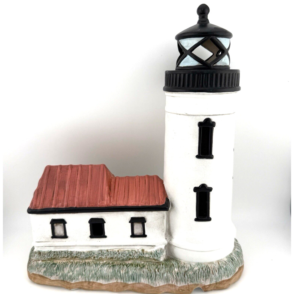 Lefton 1903 Admiralty Head Washington Lighthouse Lighted 10 inch Vintage c 1993